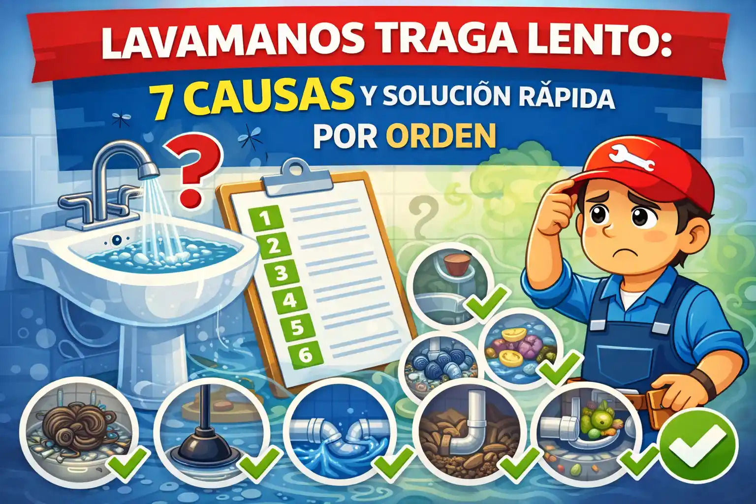 Fregadero no traga pero no está atascado: causas y solución